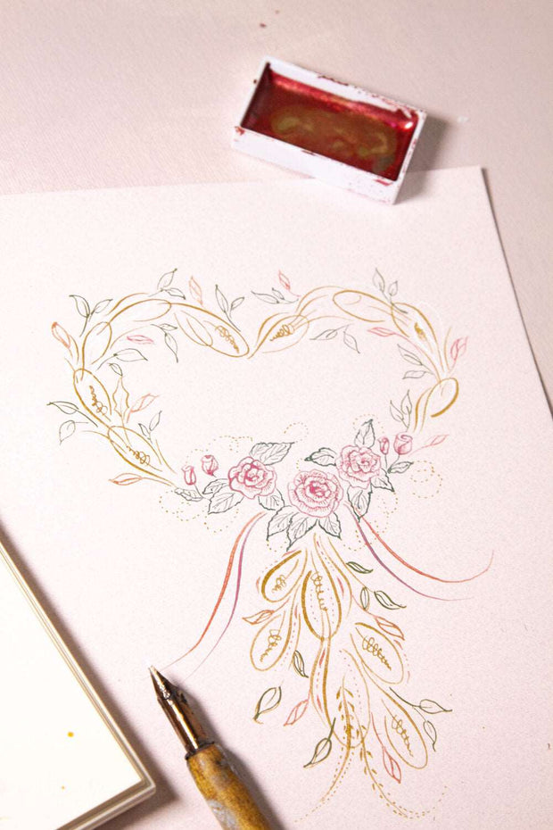 **Zoom Class** Calligraphy Painting: Valentine's Day Calligraphy