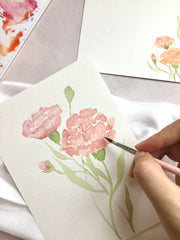 No Fear Watercolour : Mother's Day Carnation 
一次學會水彩康乃馨